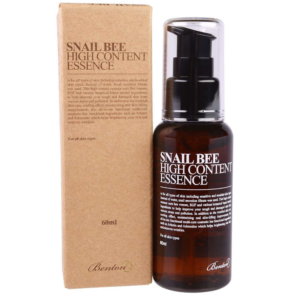 Эссенция с Муцином Улитки и Пчелиным Ядом BENTON Snail Bee High Content Essence 60ml - 48494-Benton-Snail-Bee-High-Content-Steam-essence.jpg