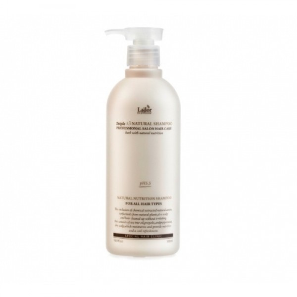 Профессиональный натуральный шампунь для волос с нейтральным pH балансом LADOR Triplex3 Natural Shampoo 530ml - bd29a-2be5a2a42ff54f36.jpg