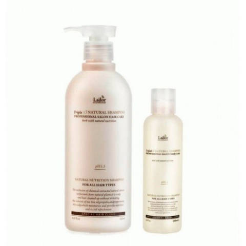 Профессиональный натуральный шампунь для волос с нейтральным pH балансом LADOR Triplex3 Natural Shampoo 150ml